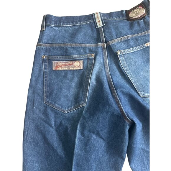 HEAVEN & HELL Vintage Men's 761 Wide Leg Medium Wash Jeans Size 36 - Picture 5 of 13